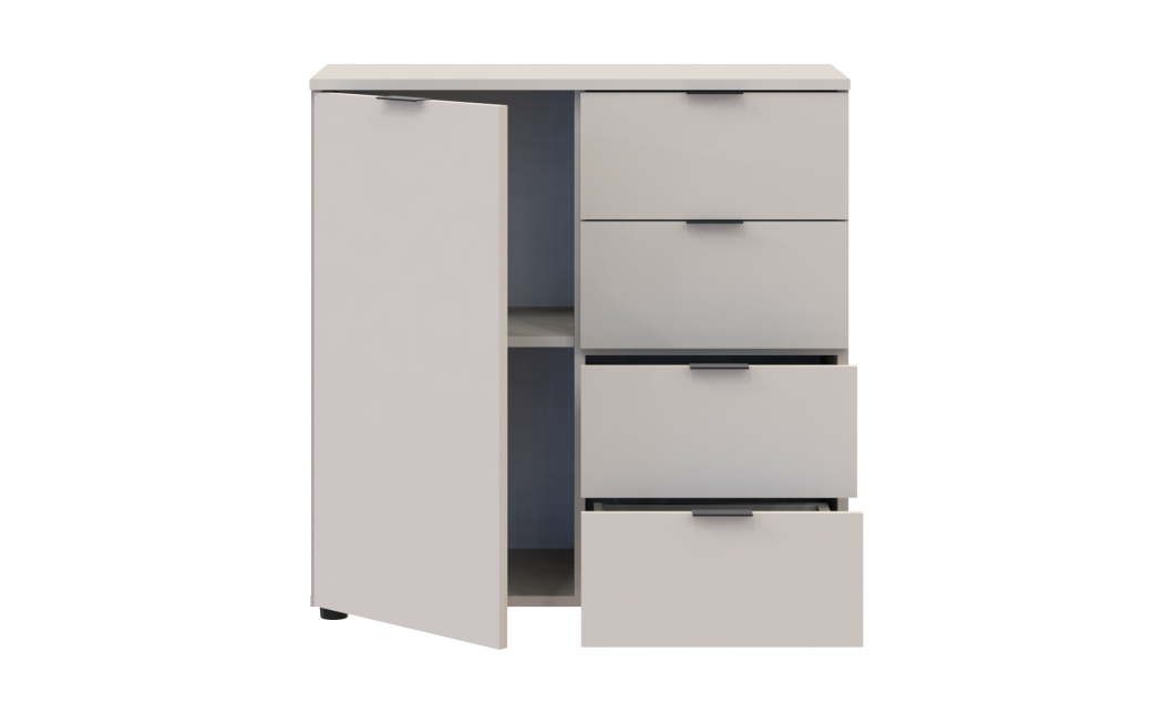 Kommode Doros Ron 1 Kaschmir 1 Türen 4 Schubladen 80x38x81 (41516043)