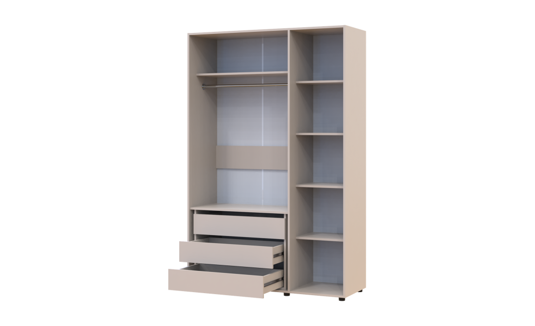 Kleiderschrank mit Schubladen Doros Kasper Kaschmir 3 Türen 135x48x204 (42005561)