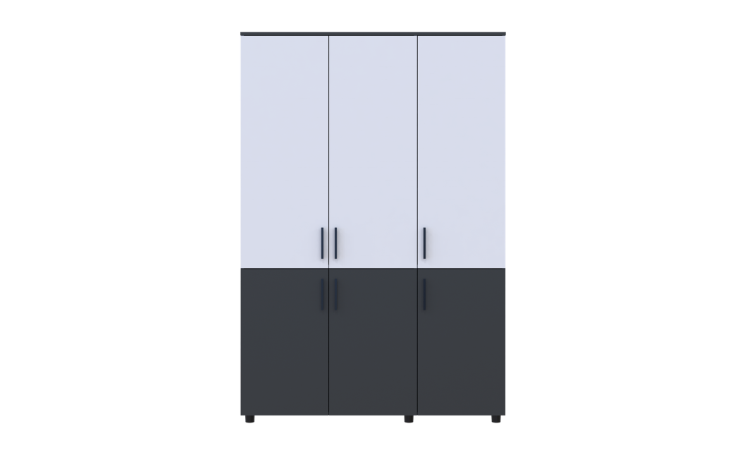 Kleiderschrank Doros Thorn Anthrazit/Weiß 3 Türen Kleiderstange 135x51,6x200 (44900515)
