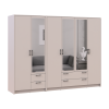 Kleiderschrank mit Spiegel Doros Rondi Kaschmir 2+4 Türen 242x52x195 (42005621)