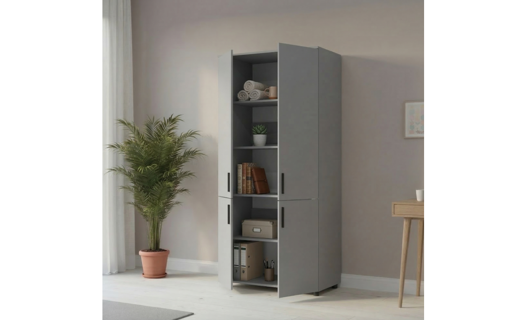 Kleiderschrank Doros Thorn Grau 2 Türen Böden 90x51,6x200 (44900440)