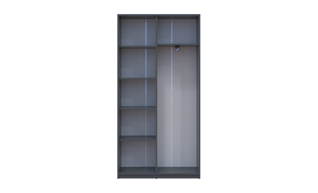 Kleiderschrank Doros Student mit Drehtüren Graphitgrau / Weiß 90x38x180 (44900273)