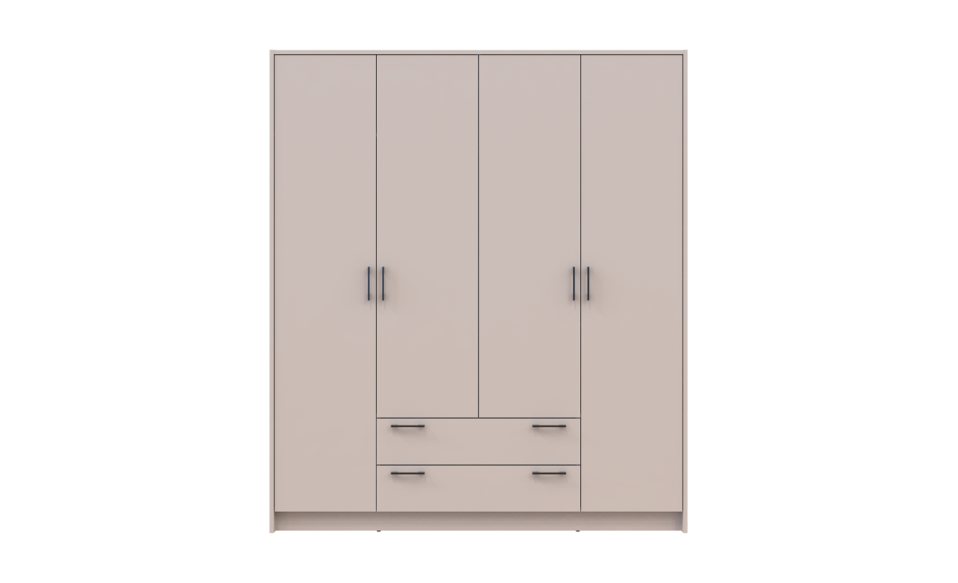 Kleiderschrank Doros Rondi mit Drehtüren Kaschmir 4 Türen 160x52x195 (80738477)