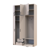 Kleiderschrank Doros Rondi mit Kleiderstange und hohem Oberschrank Kaschmir 2 Türen 142x52x260 (42005397)