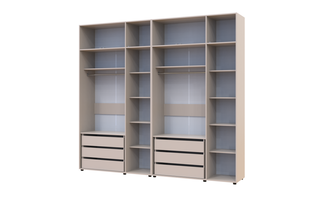 Kleiderschrank mit Schubladen und Aufsatz Doros Kasper Kaschmir 3+3 Türen 270x48x245 (42005578)