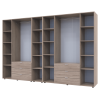 Kleiderschrank Doros Gelar Sonoma Eiche 3+4 Türen mit offenem Regal 309,4x49,5x203,4 (42005048)