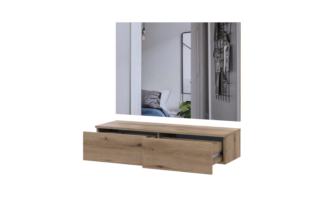 Möbelset Doros Levia mit Spiegel Ewok Eiche 100x32x100 (42005239)