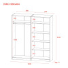 Kleiderschrank Doros Promo Set mit Böden Weiß 2+2 Türen 180x48x204 (44900288)