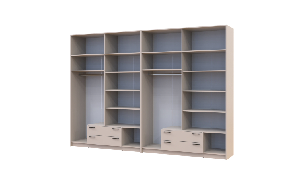 Kleiderschrank mit Aufsatz Doros Rondi Kaschmir 4+4 Türen 320x52x236 (42005638)