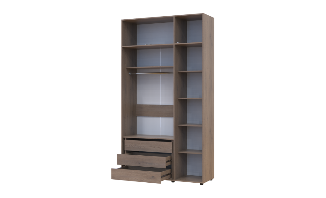 Kleiderschrank mit Schubladen und Aufsatz Doros Kasper Cremona Cannolo 3 Türen 135x48x245 (42005567)