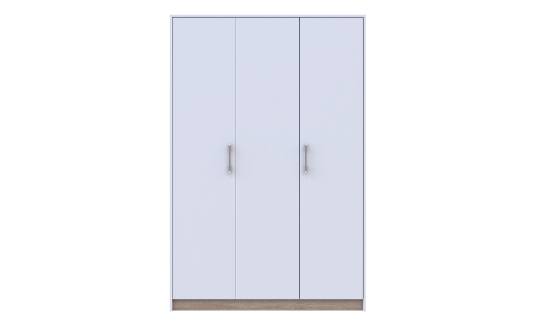 Kleiderschrank Doros Austin mit Drehtüren Weiß 135x51x205 (80737167)