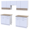 Küche Doros Leia 260x60x250 Weiß / Sonoma Eiche (81000009)