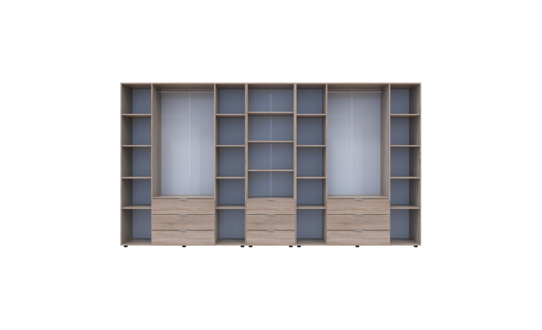 Kleiderschrank Doros Gelar Sonoma Eiche 4+4 Türen Säulenschrank 370x49,5x203,4 (42005185)