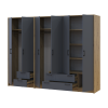 Kleiderschrank Doros Rondi Artisan Eiche/Graphit 2+4 Türen 242x52x195 (42005692)