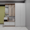 Flurmöbel Set Bela + Kleiderschrank Promo Sonoma Eiche/Weiß 190x48x204 (42005328)