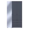 Drehtürenschrank Doros Gelar Graphitgrau 2 Türen mit Spiegel 116,5x49,5x203,4 (42002155)