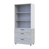 Kleiderschrank Doros Thorn Natti Kiefer/Weiß 2 Türen 3 Schubladen Böden 90x51,6x200 (44900462)