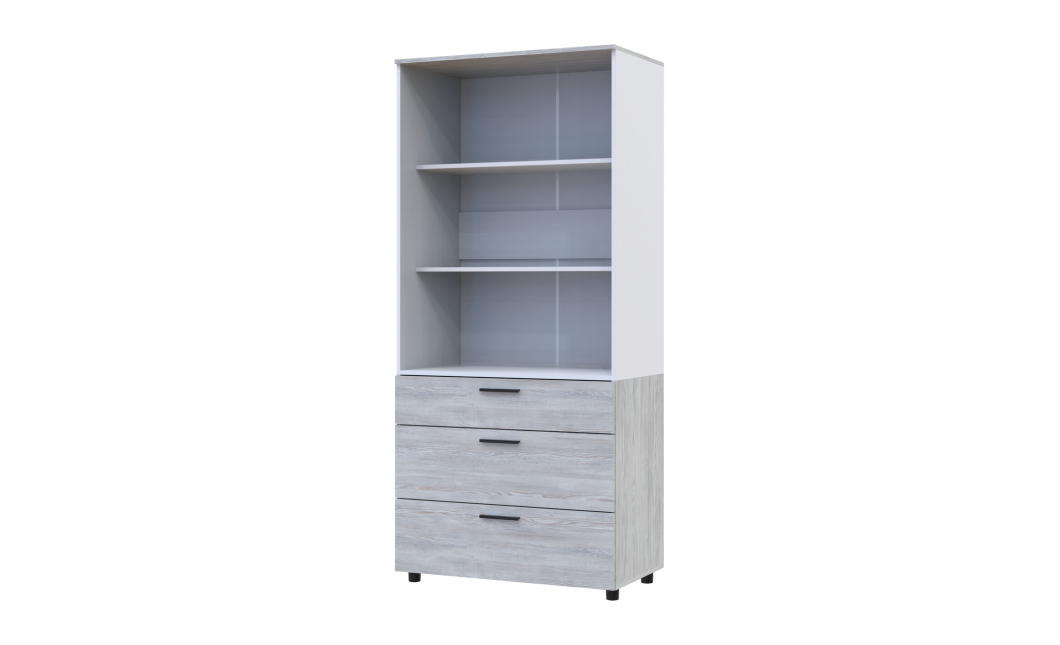 Kleiderschrank Doros Thorn Natti Kiefer/Weiß 2 Türen 3 Schubladen Böden 90x51,6x200 (44900462)