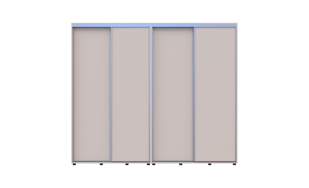 Kleiderschrank Doros Sigma Slim Schiebetüren Kaschmir 2+2 Türen 250x45x214.4 (42005596)