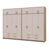 Kleiderschrank mit Aufsatz Doros Rondi Artisan Eiche/Kaschmir 4+4 Türen 320x52x236 (42005674)