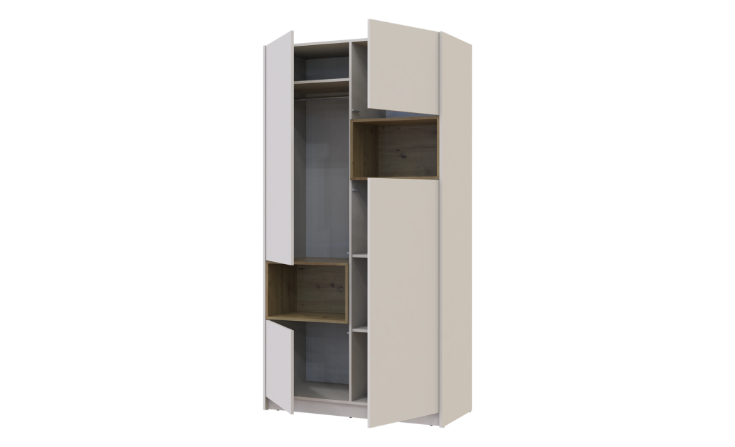 Kleiderschrank Doros Dale Kaschmir/Artisan Eiche 2 Türen 115,2x52x220 (80737725)