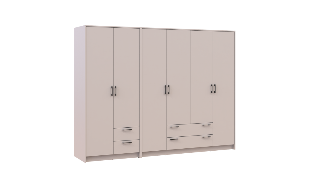 Kleiderschrank Doros Rondi Kaschmir 2+4 Türen 242x52x195 (42005620)
