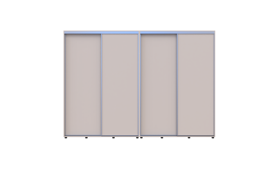 Kleiderschrank Doros Sigma Slim Schiebetüren Kaschmir 2+2 Türen 300x45x214.4 (42005606)