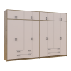 Kleiderschrank mit Aufsatz Doros Rondi Artisan Eiche/Kaschmir 4+4 Türen 320x52x236 (42005674)