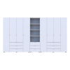 Kleiderschrank Doros Gelar Weiß 4+4 Türen Säulenschrank 370x49,5x203,4 (42005167)