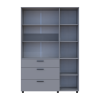 Kleiderschrank Doros Thorn Grau 3 Türen 3 Schubladen Böden 135x51,6x200 (44900490)