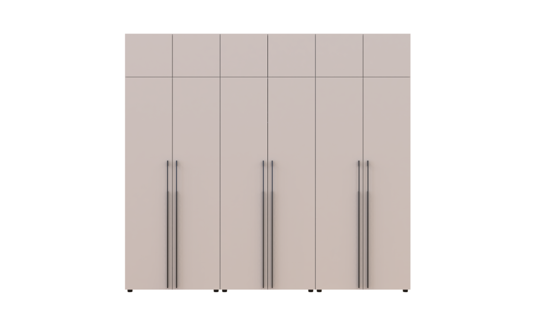 Kleiderschrank mit Schubladen, Regalen und Aufsatz Doros Kasper Kaschmir 2+2+2 Türen 270x48x245 (42005732)