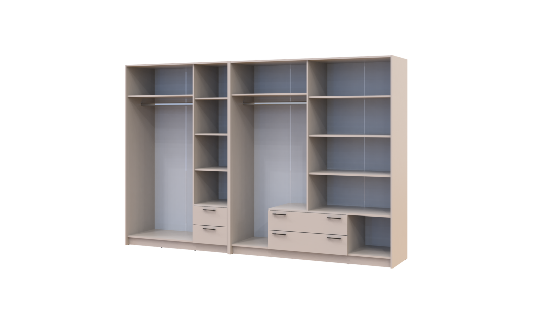 Kleiderschrank mit Spiegel Doros Rondi Kaschmir 3+4 Türen 281x52x195 (42005625)