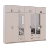 Kleiderschrank mit Spiegel und Aufsatz Doros Rondi Kaschmir 3+4 Türen 281x52x236 (42005637)