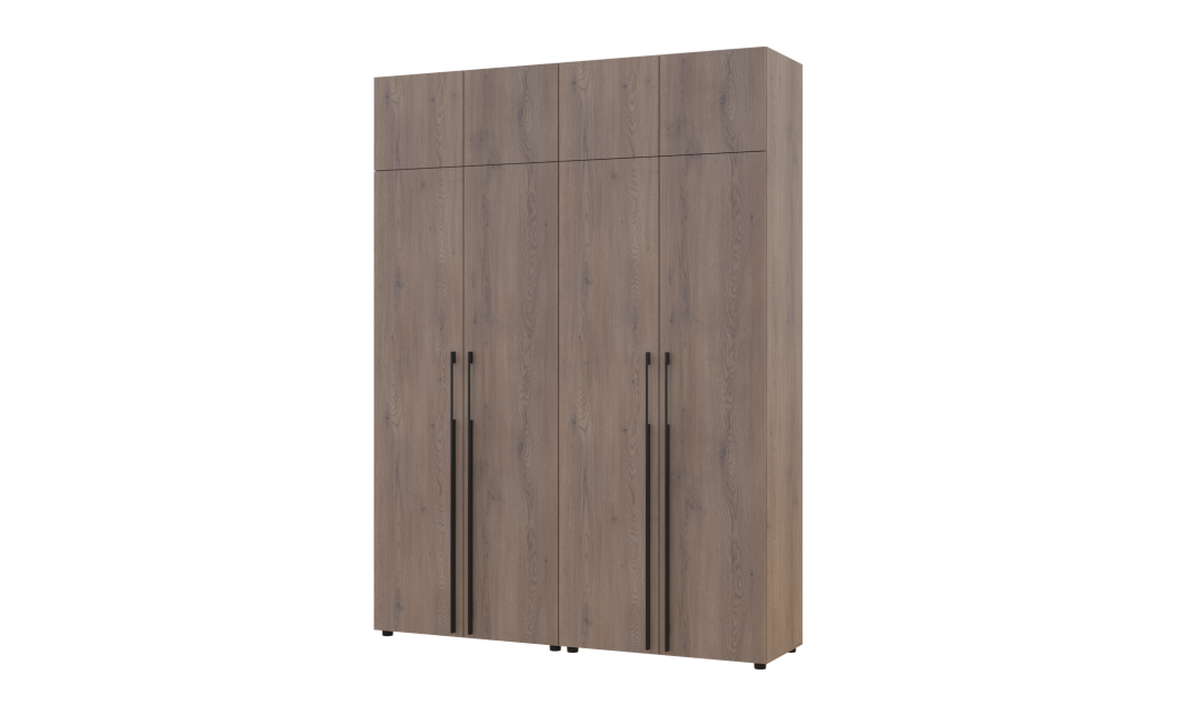 Kleiderschrank mit Schubladen und Aufsatz Doros Kasper Cremona Cannolo 2+2 Türen 180x48x245 (42005543)