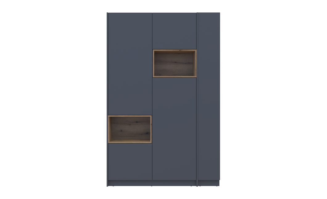 Kleiderschrank Doros Dale mit Drehtüren Anthrazit/Ewok Eiche 2 Türen 143,2x52x220 (42005337)