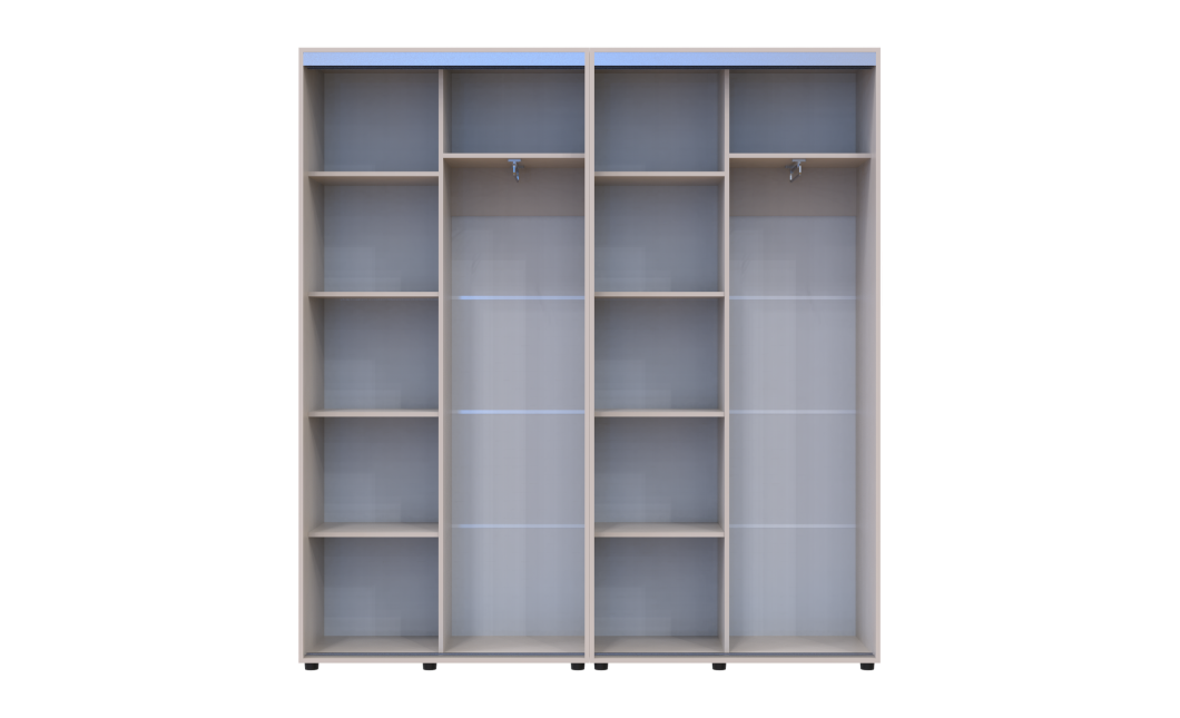 Kleiderschrank Doros Sigma Slim Schiebetüren Kaschmir 2+2 Türen 200x45x214.4 (42005586)