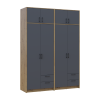 Kleiderschrank mit Aufsatz Doros Rondi Artisan Eiche/Graphit 2+2 Türen 164x52x236 (42005700)