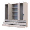 Kleiderschrank Doros Gelar Kaschmir 2+2 Türen Säulenschrank 215x49,5x203,4 (42005177)