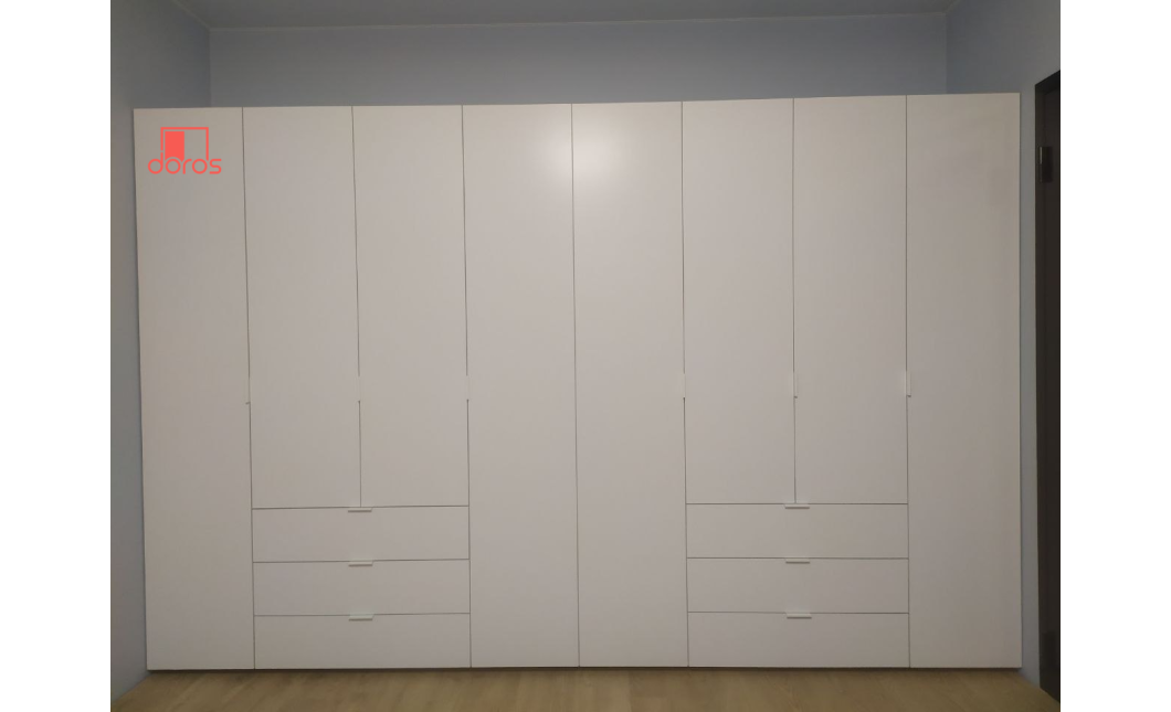 Kleiderschrank Doros Gelar Set mit Drehtüren Weiß 4+4 Türen 310x49,5x203,4 (42002121)
