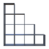 Regalsystem Doros Step 4x4 Graphitgrau offen 136,2x28,8x140,7 (41516167)