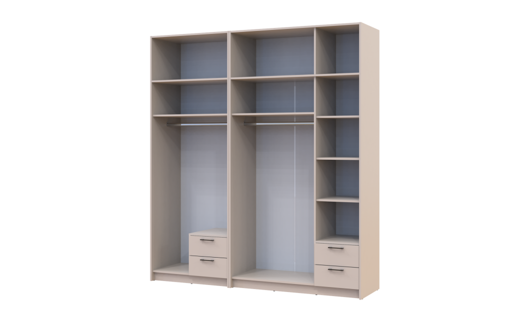 Kleiderschrank mit Aufsatz Doros Rondi Kaschmir 2+3 Türen 203x52x236 (42005630)