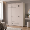 Kleiderschrank Doros Rondi mit Drehtüren mit Oberschrank Kaschmir 4 Türen 160x52x236 (80738479)