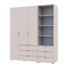 Kleiderschrank Doros Gelar Kaschmir 3 Türen Säulenschrank 176,2x49,5x203,4 (42005175)