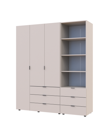 Kleiderschrank Doros Gelar Kaschmir 3 Türen Säulenschrank 176,2x49,5x203,4 (42005175)