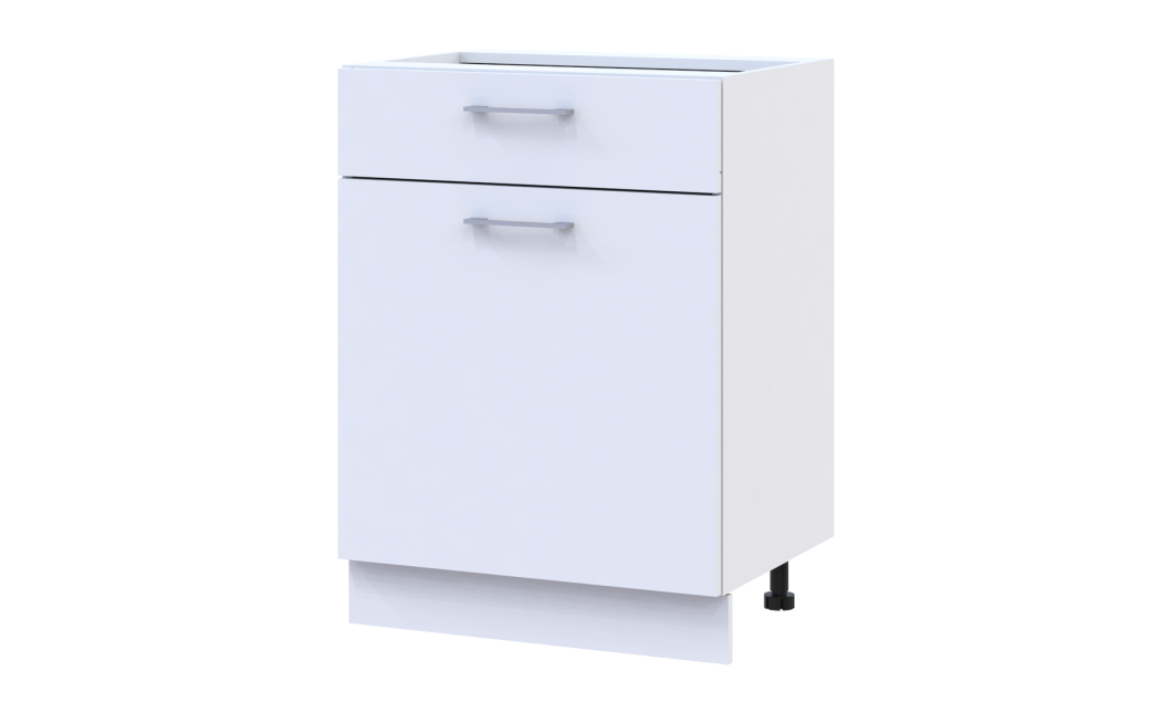 Leia Küche Doros M82_SZ60 Unterschrank rechts Weiß 60x46,6x82 (81359337,7)