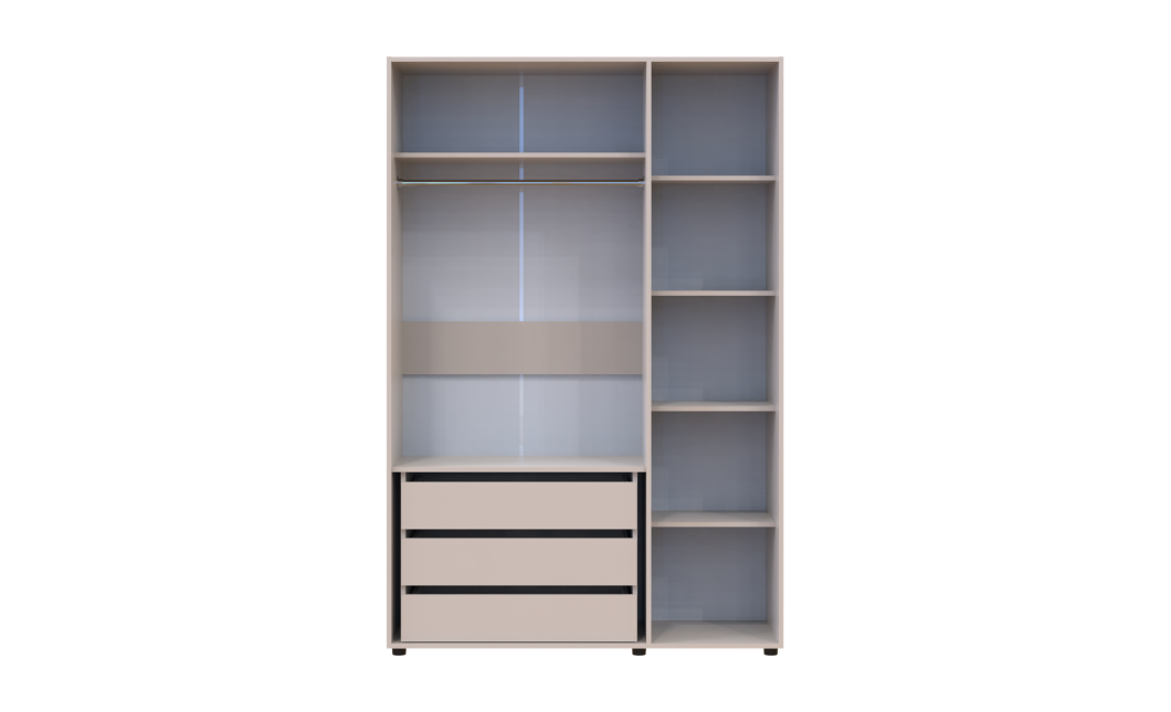Kleiderschrank mit Schubladen Doros Kasper Kaschmir 3 Türen 135x48x204 (42005561)