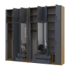 Kleiderschrank mit Spiegel und hohem Aufsatz Doros Rondi Artisan Eiche/Graphit 3+4 Türen 281x52x260 (42005721)