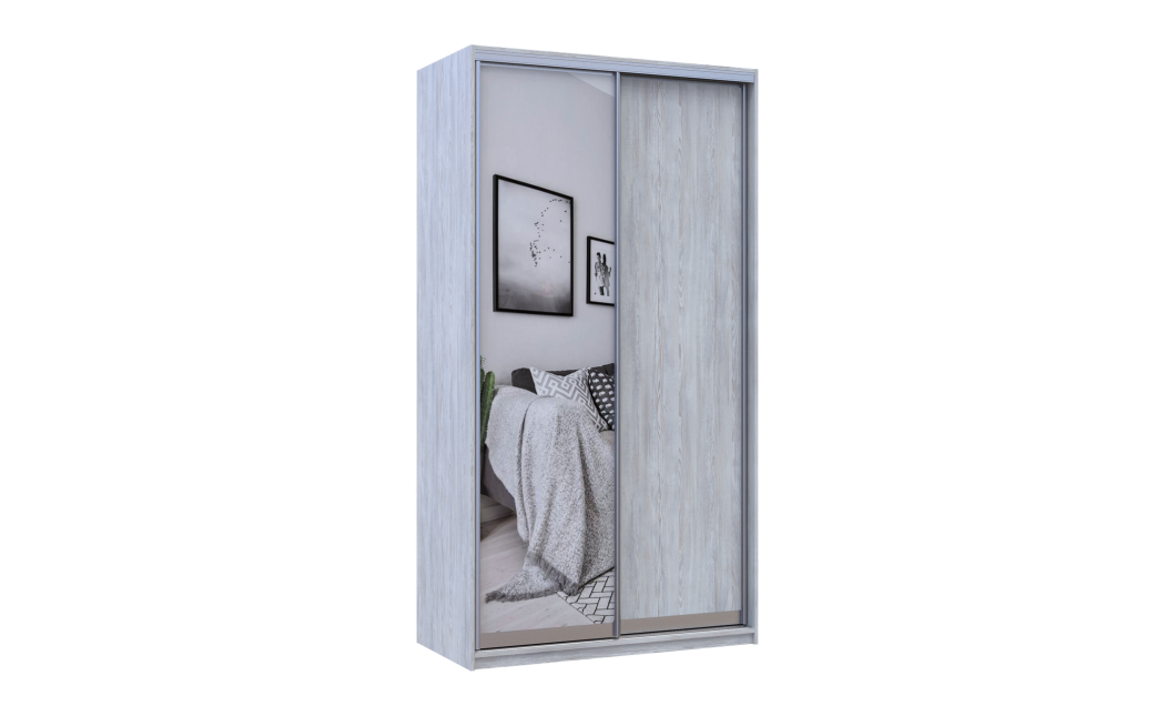 Kleiderschrank Doros City Light Natti Luc Schiebetüren mit Spiegel 150x45x225 (80736512)