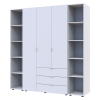 Kleiderschrank Doros Gelar Weiß 3 Türen mit 2 offenen Regalböden 192,6x49,5x203,4 (42005035)