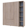 Kleiderschrank Doros Gelar Sonoma Eiche 4 Türen mit offenem Regal 193,2x49,5x203,4 (42005043)